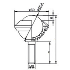 Ball Transfer Unit, 25.4 mm, with M8 threaded end