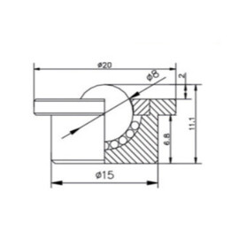 Ball Transfer Unit, 8 mm, with flange, for heavy load