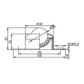 Kogelrol (kogelpot), 18 mm, met bevestigingsgaten en Nylon kogel