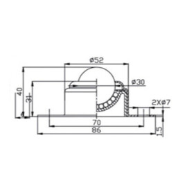 Ball Transfer Unit, 30 mm, with mounting holes and Nylon ball